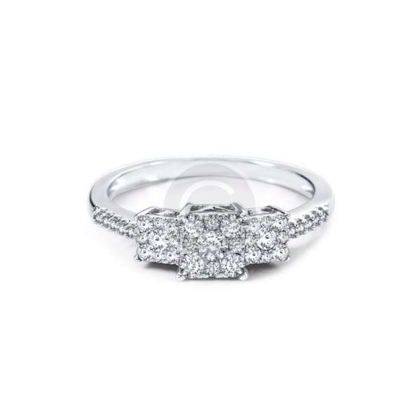 White Gold Diamond Semi-Eternity Band - Image 2