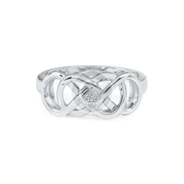 Infinity X.O Diamond Ring in Sterling Silver