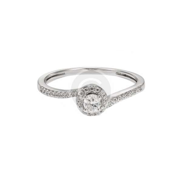 Sterling Silver Cubic Zirconia Bridal Ring