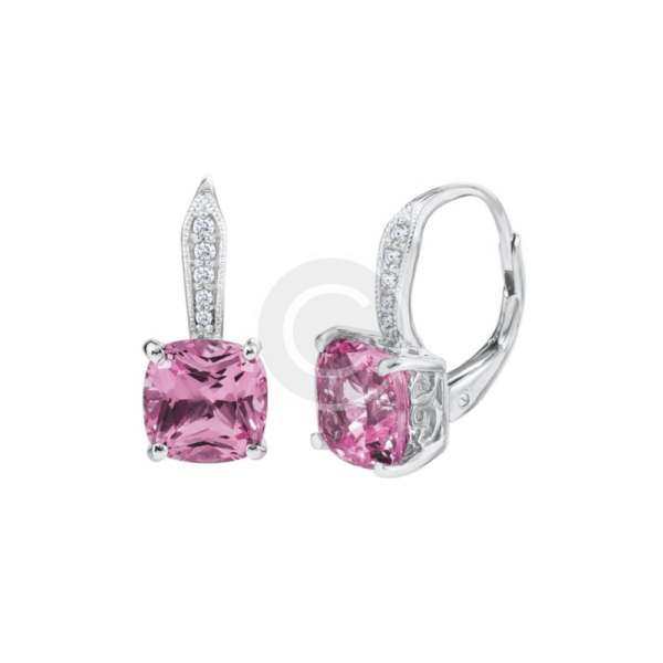 Sapphirine Gemstone and Diamond Accent Earrings - Image 2